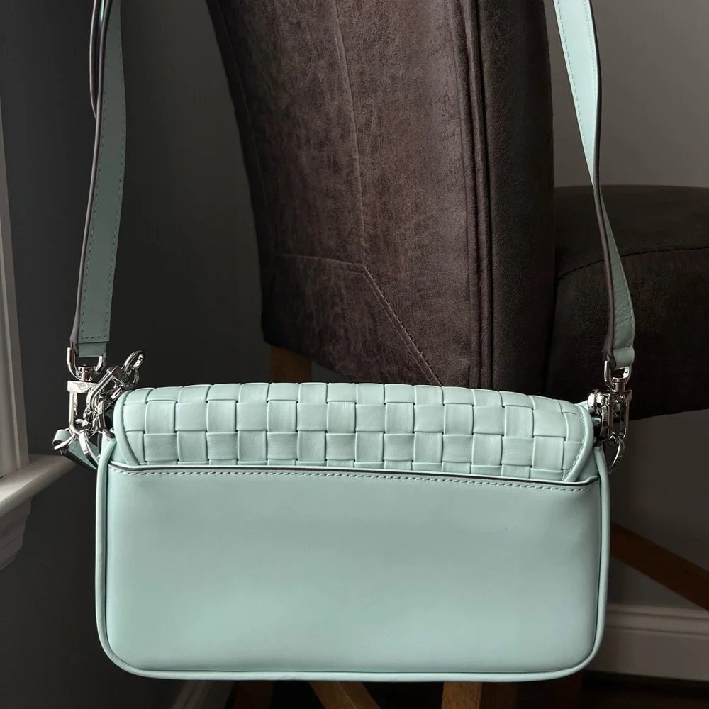 Michael Kors MK Bradshaw Small Woven Leather Convertible Shoulder Bag/Crossbody - Picture 8 of 16